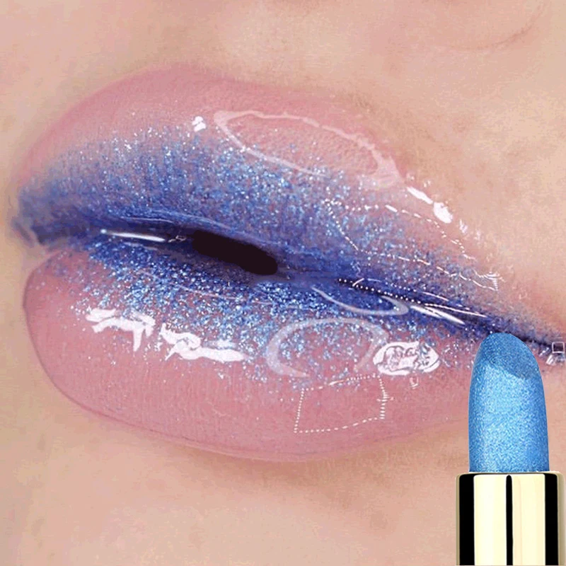 

sequined pearlescent lipsticks are not easy to decolorize waterproof and moisturizing non-stick cup pearlescent glitter lipstick