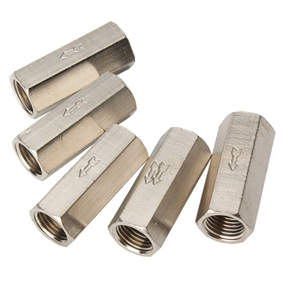

1/4" BSPP Female Full Ports One Way Air Water Oil Check Valve Pack of 5