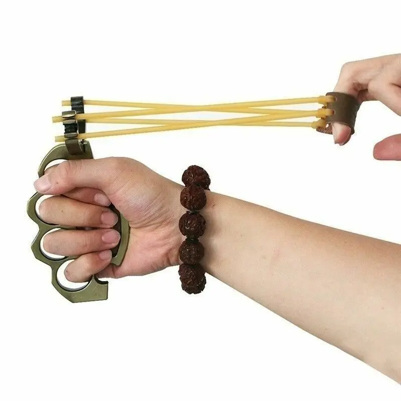 Metal Hand held Slingshot Catapult Hunter Wrist Support Sling Shot