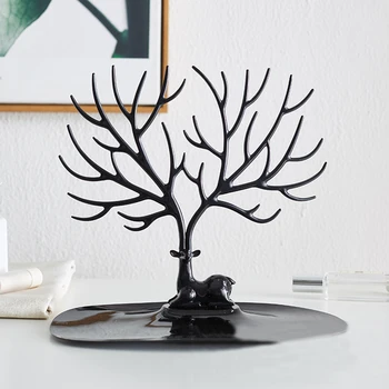 

Antler Shape Jewelry Storage Rack Necklace Earrings Display Organizer Watches Rings Storage Hanger Saving Space - Black White