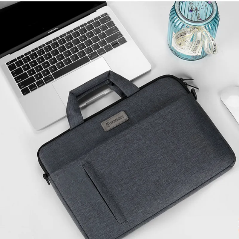 

Briefcase Document Bag Casual Laptop Case Airbag Men Women Portable Paper Organizer 13" 14" 15" One-shoulder Multi-function File