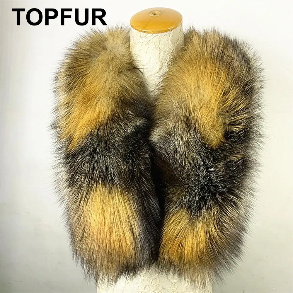 TOPFUR, новая мода, зимняя женская шаль, желтый длинный шарф, женский шарф из натурального меха, натуральный красный Лисий мех, одноцветные роскошные шарфы для женщин