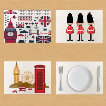 

England Style London Table Mat London Linen Table Napkin Coffee Tea Towel Coaster Placemat Table Decor onderzetters posavasos