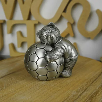 

Lovely Cartoon Bear With A Football Shaped Money Box Kids Adults Piggy Bank Minimalism Home Decor Gifts Money Saving Coins Box