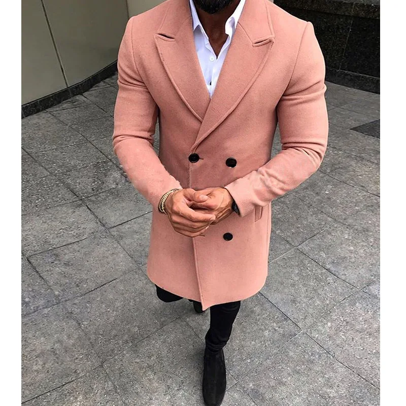 Дизайнерское мужское длинное пальто, осенне-зимнее двубортное ветрозащитное тонкое пальто, мужской Тренч размера плюс, мужской Тренч, пальто, новая мода - Цвет: Color 5