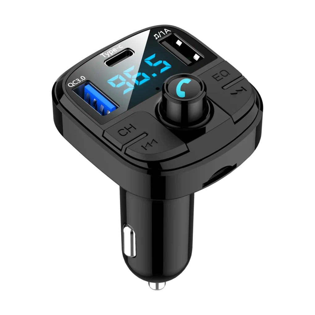 FM передатчик автомобильный беспроводной Bluetooth 5,0 комплект Авто MP3 плеер Поддержка U диск TF карта ЖК громкой связи - Формат цифровых медиаданных: 1