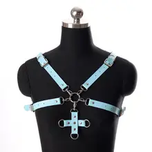 Сексуальная кожаная портупея с подтяжками ремень панк белье из ПУ грудь плечевой ремень пряжки металлические поперечные ремни танец партия тело связывание