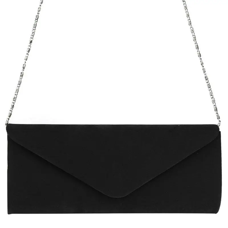 Дамы вечерний клатч цепочка для сумки формальный с цепочкой плеча Tote кошелек(черный