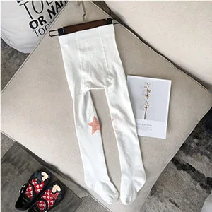 white Милые детские колготки; колготки до колена; бархатные чулки; белые детские колготки принцессы с героями мультфильмов для девочек; колготки - Цвет: white