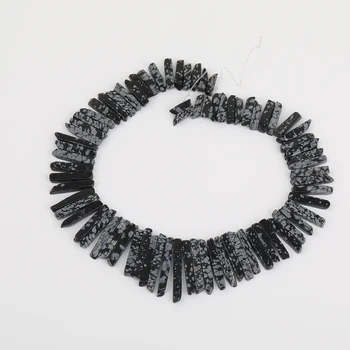 

Approx 80pcs/Strand Beautiful Raw Snowflake Stone Beads Pendant Strands, Graduated Stone Point Beads Charms Handcraft HS-03AMBE