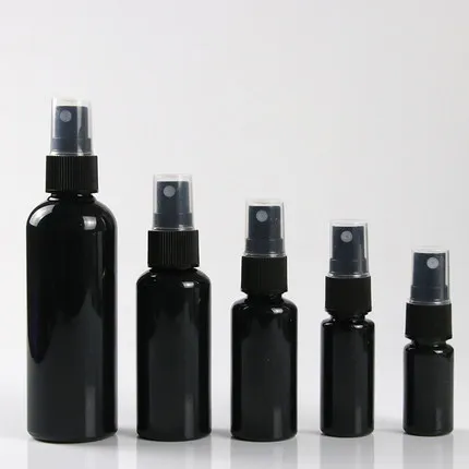 빈 검정색 플라스틱 스프레이 병 10ml 20ml 30ml 50ml 100ml 애완 동물 분무기 펌프 분무기 포장 용기 리필 가능 병