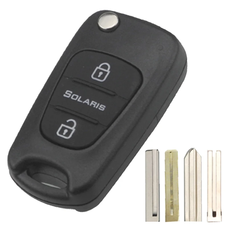 

jingyuqin Flip Remote Car Key Shell Fob For Hyundai Solaris Accent 2011 2012 2013 Original Key Case TOY40 HY20R Blade 3 Buttons