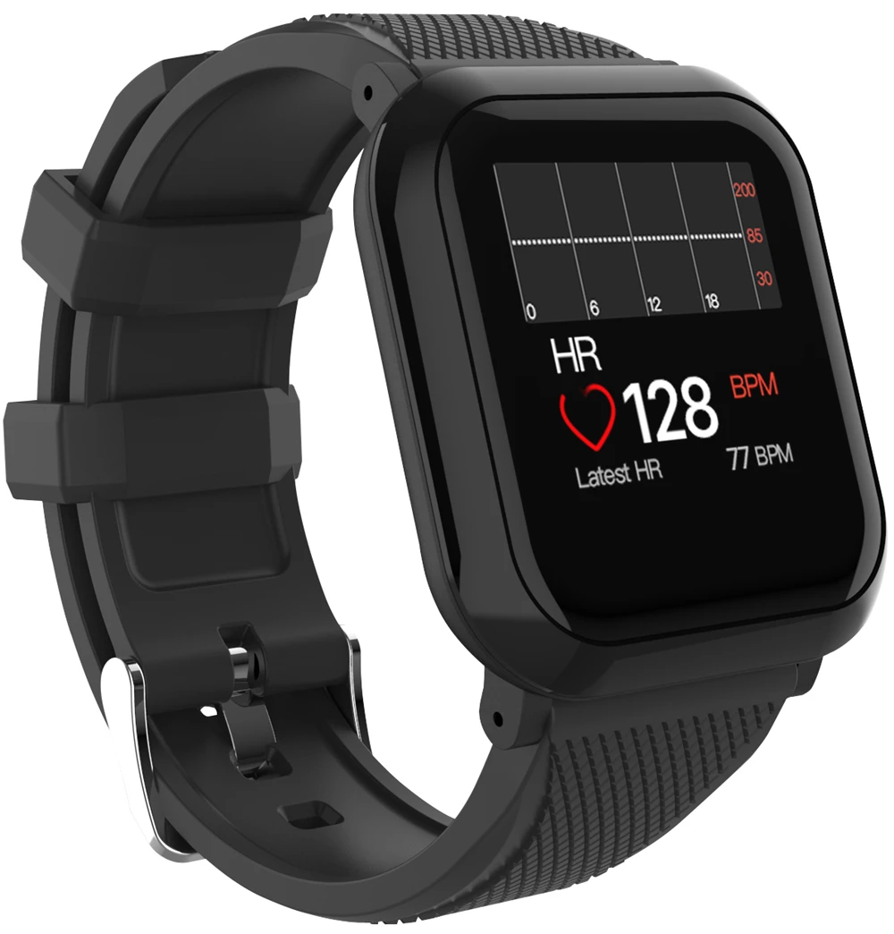 Black Умные часы SYYTECH DB12, Bluetooth, пульсометр, Мониторинг Артериального Давления, напоминание о звонках, IP68, водонепроницаемый спортивный умный Браслет - Цвет: Black