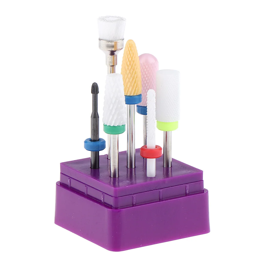 7x 3 32 Ceramic Nail Drill Bits For Acrylic Nails Cuticle Cleaner
