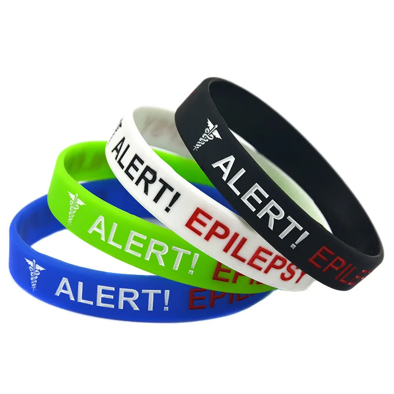 FashionAlertEpilepsyBraceletWarningLanguageSiliconeBracelet