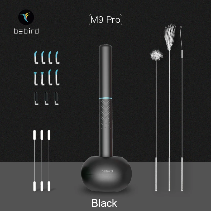 Xiaomi bebird эндоскоп для очистки ушей, визуальная Ушная ложка 3,5 мм 300 Вт, мини-камера, ушной отоскоп, Бороскоп, набор инструментов для ушей - Цвет: Black
