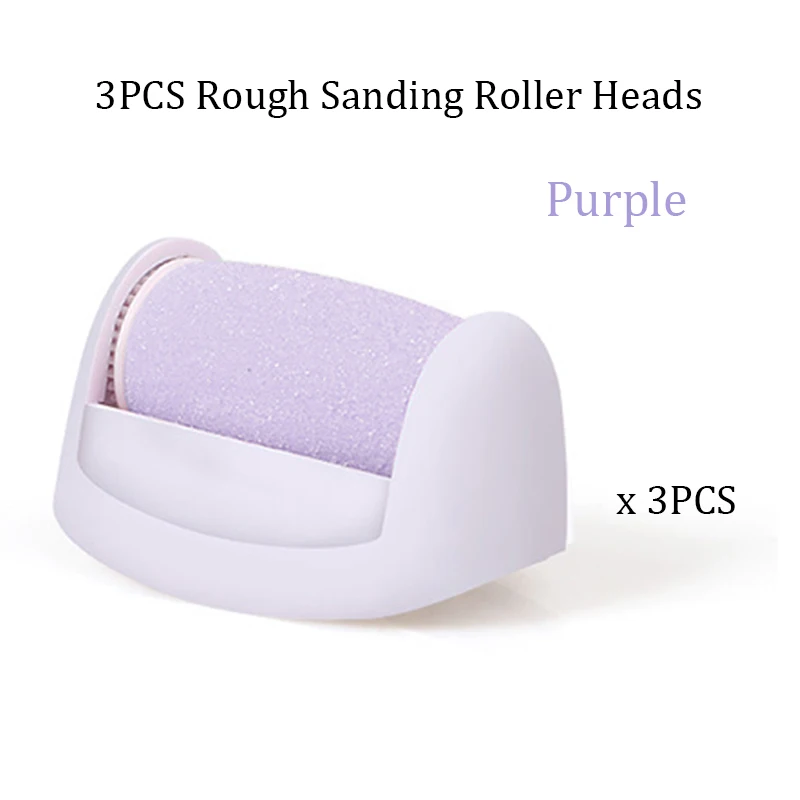 3PCS Roller Heads Перезаряжаемый электрический пилочка для ног, бархатный Гладкий инструмент для ухода за ногами, шлифовальный инструмент для педикюра, машина для удаления омертвевшей кутикулы и мозолей - Цвет: 3PCS Roller Heads