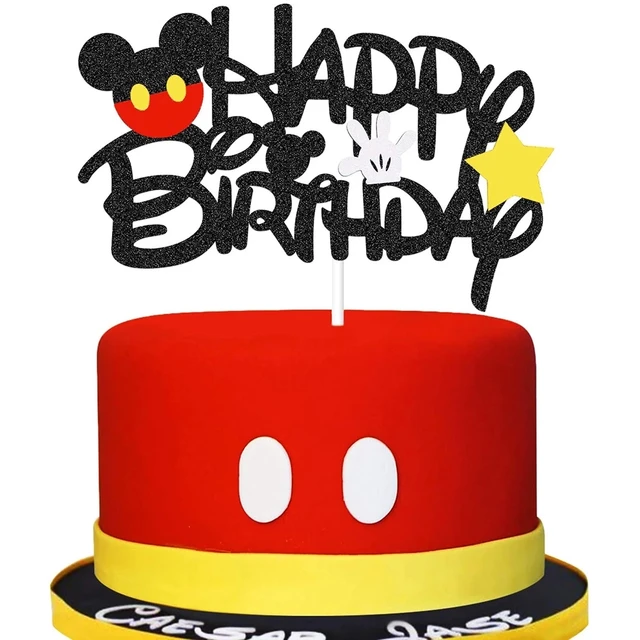 Décoration de gâteau Mickey Mouse en tissu Non tissé, décoration de fête  prénatale, mariage, anniversaire pour enfants - AliExpress