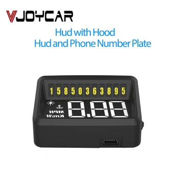 

VJOYCAR VH60 Car OBD2 Display Head Up HUD Gauge with Sunshine Hood Cell Phone Number Sticker Overspeed Alarm Simple is Best