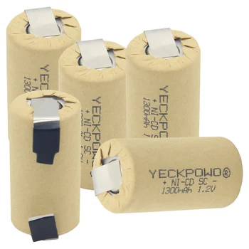 

Europe warehouse fast delivery 1300mah SC battery 1.2V SUB C batteries akkumulator welding tabs flat top rechargeable nicd