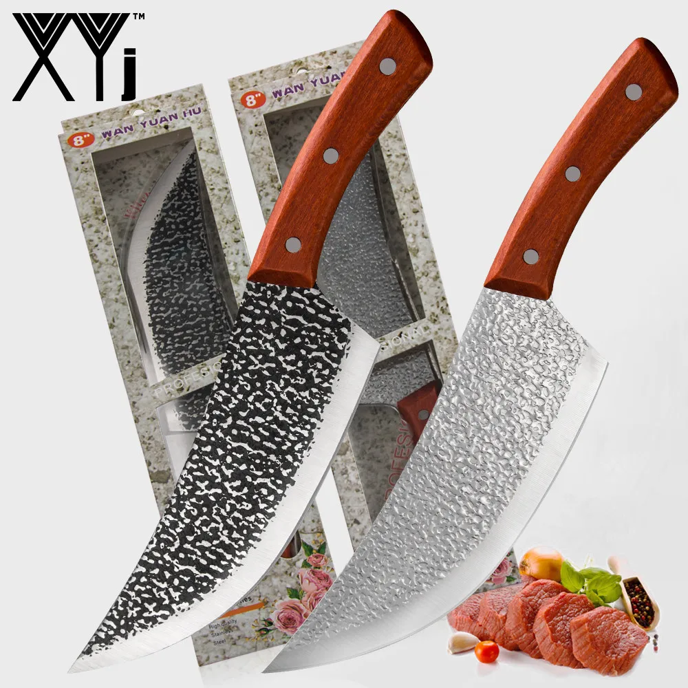 XYj 8 дюймовый нож для охоты сербский кухонный шеф повара полный Нож мясника