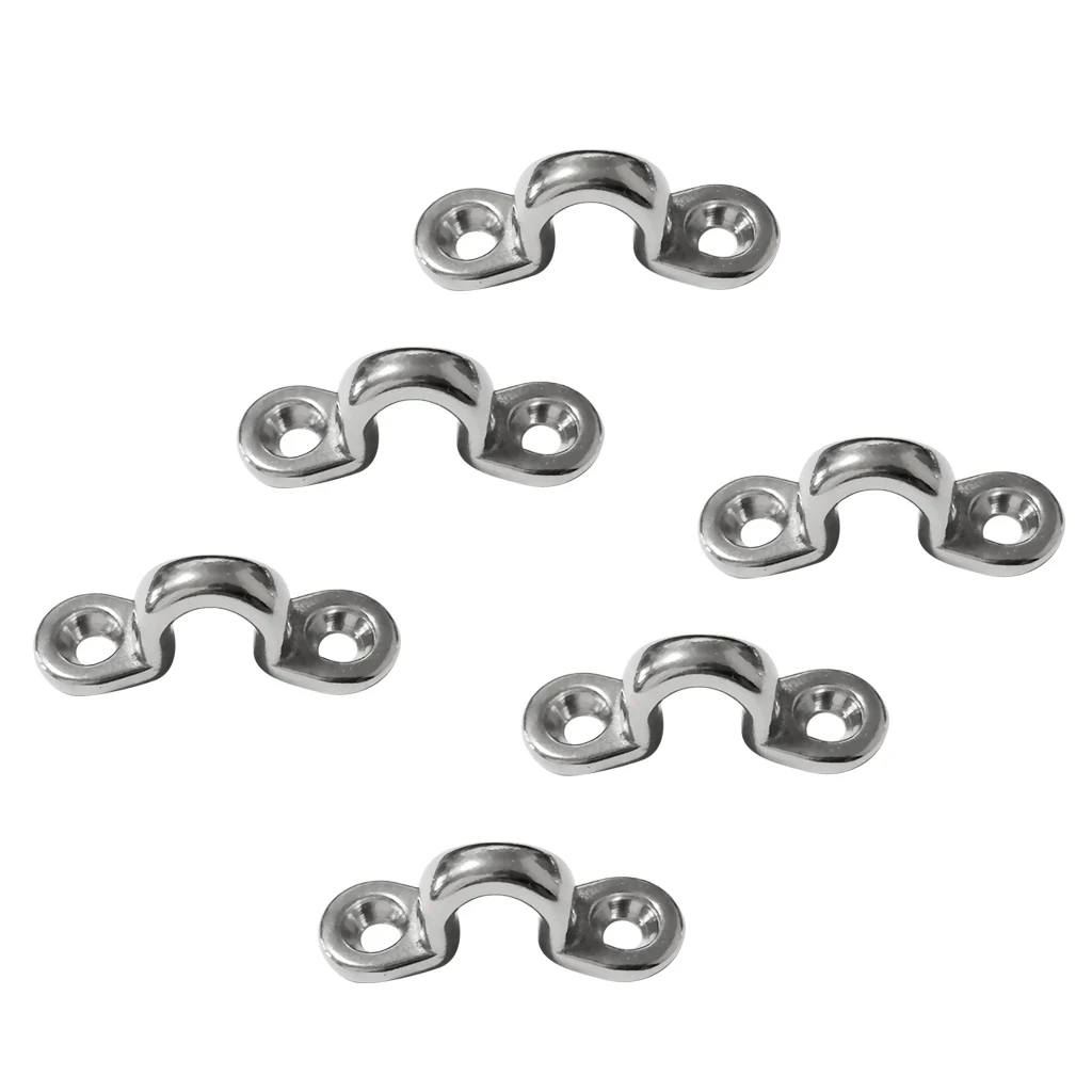 6 Set Marine Pad Eye Marine Kayaking Bimini Top Boat Rigging Loop Stainless Steel Pad Eye Straps
