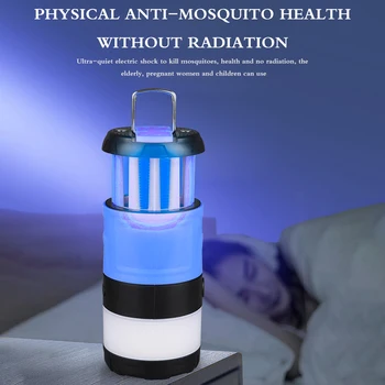 

Camping LED Mosquito Killer Lamp High/Low Light 360-400NM UV Mosquito Zapper Light For Bedroom, Garden,Camping