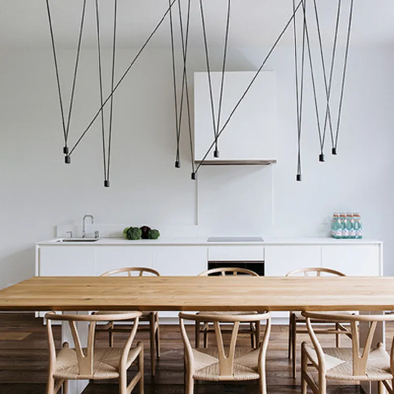 

Modern Creative Vibe DIY Match Line Geometric Pendant Light For Living Room Foyer Dining Room Black/White Drop Lamp
