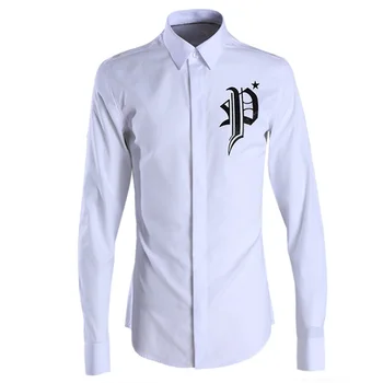 

2020 Eagle Shirt Male Hot Drilling Printing Brand Men Shirt Literature And Art Men's Wear