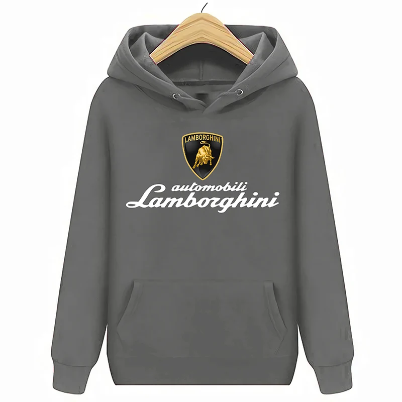 Темно-серый LAMBORGHINI BADGE EMBLEM LP61-толстовки худи - Цвет: Темно-серый