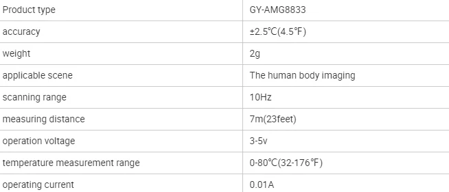 GY-AMG8833 ИК 8x8 Инфракрасный Тепловизор сенсор массив датчик температуры модуль 7 м 10 Гц