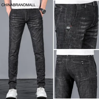 

Xbl3223 # Summer Cowboy Trousers Male Slim Fit Elastic Force Directly Canister Youth Feet Pants 28-38