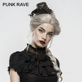 

PUNK RAVE Women's Caribbean Octopus Imitation Iron Hat Metal Decoration Party Evening Dinner Small Topper Cap Women Accessories