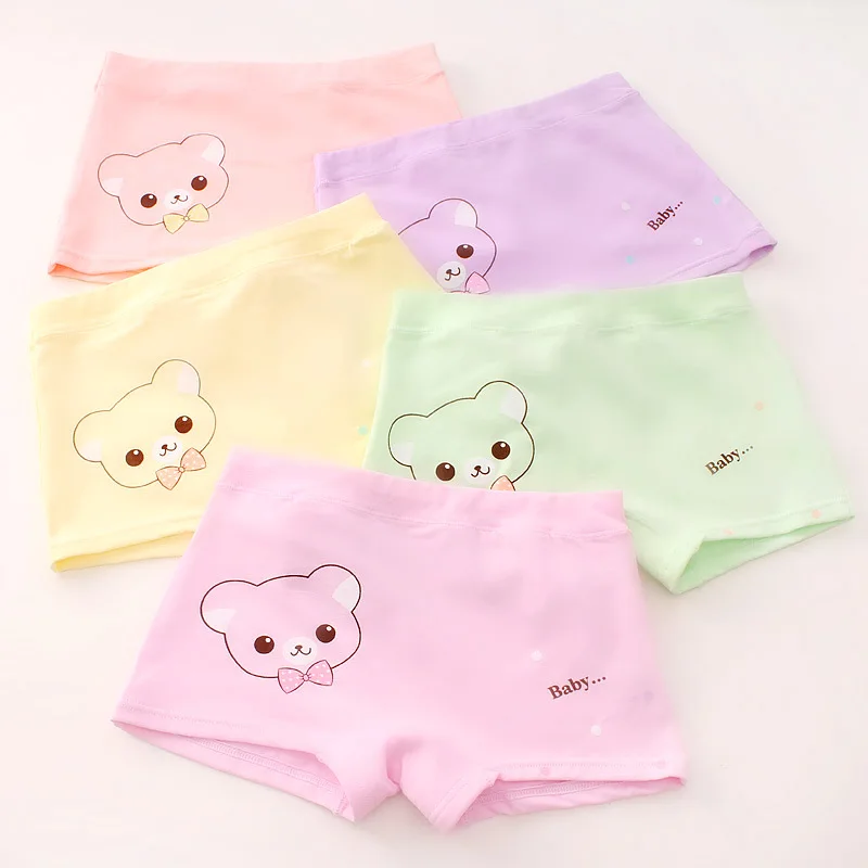 New 4pc/lot Girls Cartoon Underpants Young Girl Boxer Briefs Comfortable Cotton Panties Kids Underwear Baby Girls Clothes