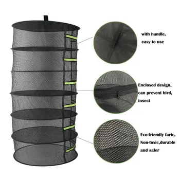 

Fabrics Drying Net Herbs Creativity Zippers Accessory Practical Dryer Mesh Folding Hanger Tool Outdoors Plants