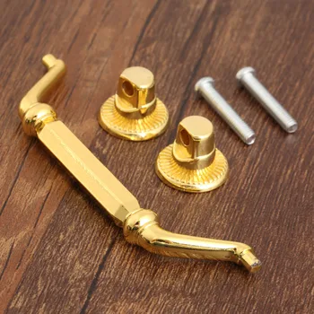 Golden Handle Vintage Pull Brass Knob 114mm35mm gold Luggage suitcase Cabinet Drawer Kitchen Decor Furniture Hardware wscrews