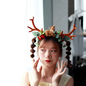 

Christmas Deer Horn Headdress Elk Branch Elf Headband Kids Adults Hair Accessories Party Prom Wedding Festival Decor Photo Props