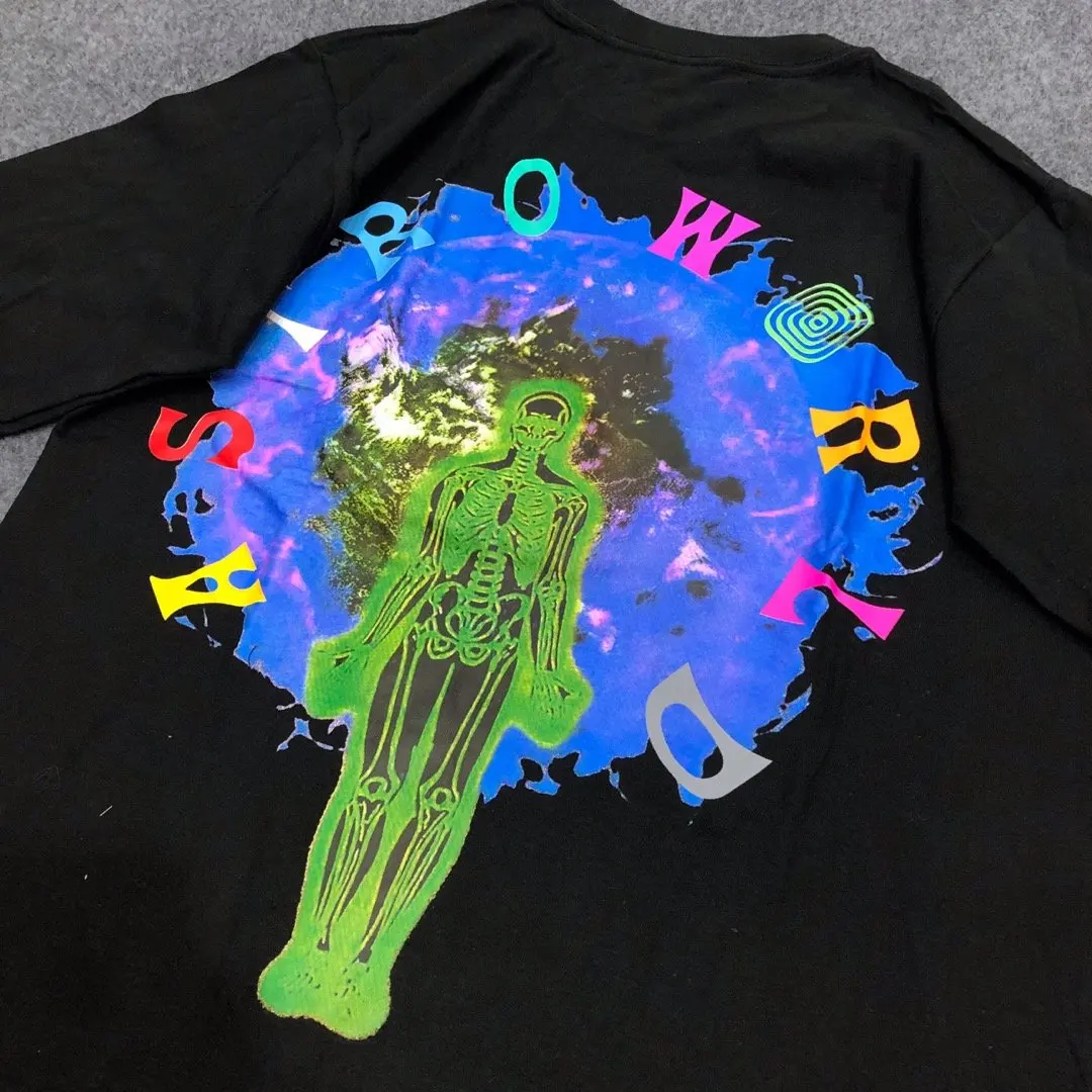 19ss Трэвиса Скотта astroworld футболка для мужчин wo men 1:1 wish you WAS here футболки с цветными буквами Трэвиса Скотта ASTROWORLD футболка
