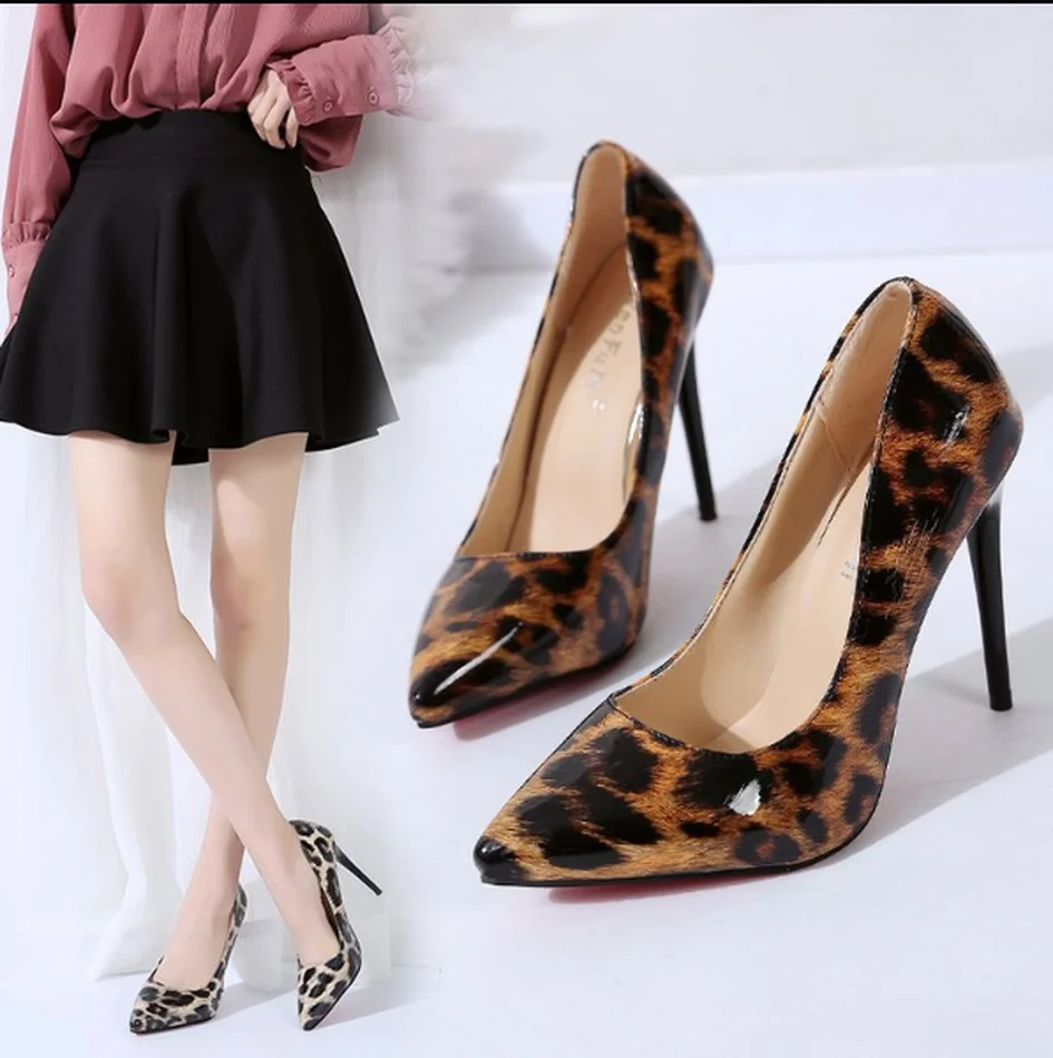 patent leopard print heels