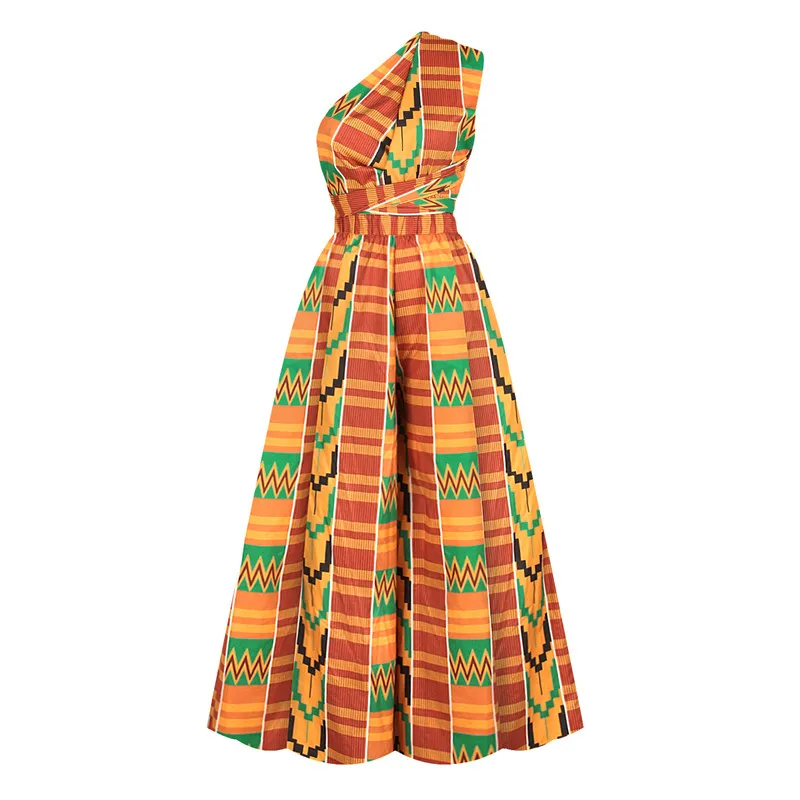 Women Sexy Boho African Jumpsuits Ankara Style Diy Bandage Rompers African Clothes African Dresses Women Robe Africaine Femme