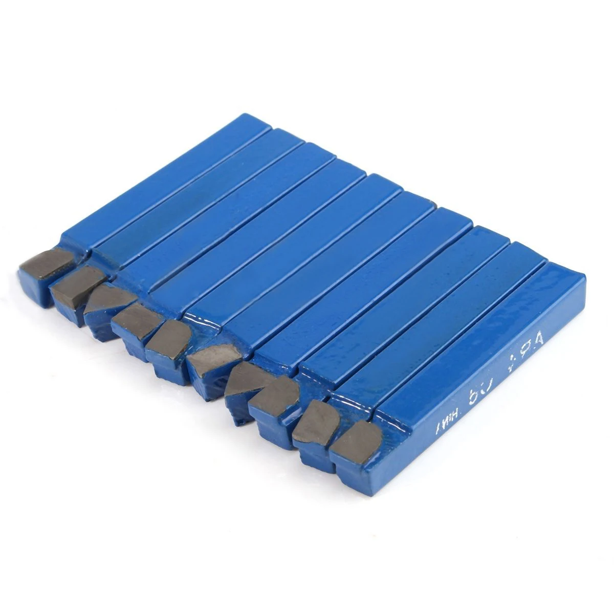 10Pcs Blue Carbide Lathe Tool Bit 1/4" Metal Tip Tipped Cutter Set High Hardness For CNC Lathe Tools