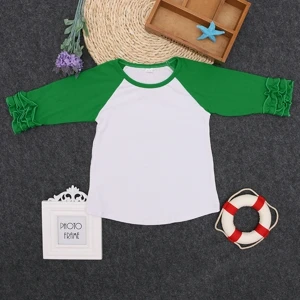 LPZIHJY/хлопковая рубашка реглан с длинными рукавами и оборками для девочек Весенняя футболка с ярким Регланом и круглым вырезом Детская однотонная Футболка реглан для малышей