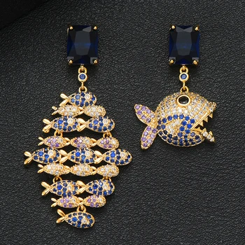 

GODKI Luxury Fish Charms Dangle Earrings For Women Wedding Cubic Zircon CZ DUBAI Drop Earrings boucle d'oreille femme 2018