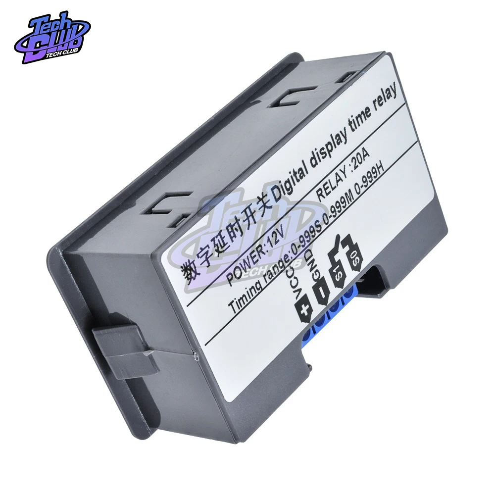 AC110V 220 DC 12V 24V Digital Time Delay Relay Adjustable LED Display Cycle Timer Control Switch Timing Relay Time Delay Switch