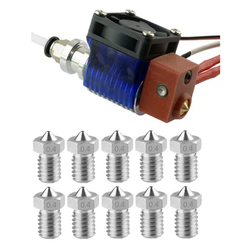 

1 Set All Metal V6 Bowden Extruder Hotend & 10Pcs M6 0.4Mm Stainless Steel Nozzle Extruder Nozzle Print Head