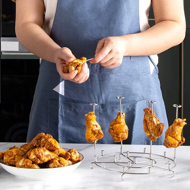 Konyhai Levegő Sütő Állvány Tartozékok Bbq Grill Tálca Kosár Pörkölő Hústartó Szerszám Háztartási Piknik Kempinghez - Image 3
