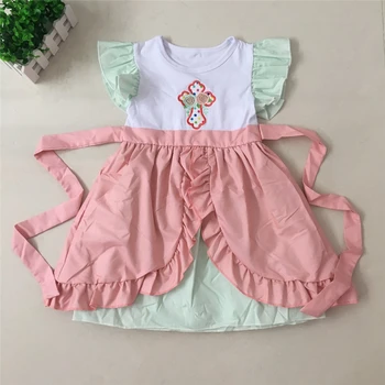 

Puresun Popular Pink Summer Girls Easter Dress Cute Appliqué Ruffles Baby Girls Easter Dress Outfit