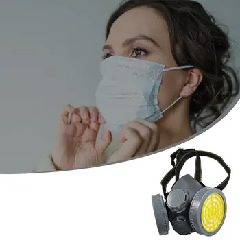 

Double Tank Mask Two Valves For Easy Breathing Easily Adjustable Strap Filtering Small Dusts Mists 1 Set
