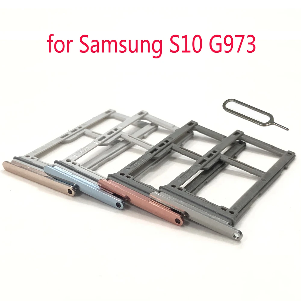 

Phone SIM Card Tray Adapter For Samsung Galaxy S10 G973F G973 G973N G973U G973W G973D Original Housing New Micro SD Card Holder