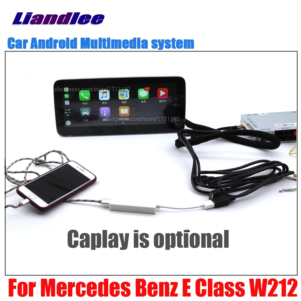 Liandlee 10,25 дюймов Android для Benz E Class W212 E200 E300 E350 E63 2009~ автомобильный экран Carplay gps Navi навигационная карта медиа - Цвет: add carplay